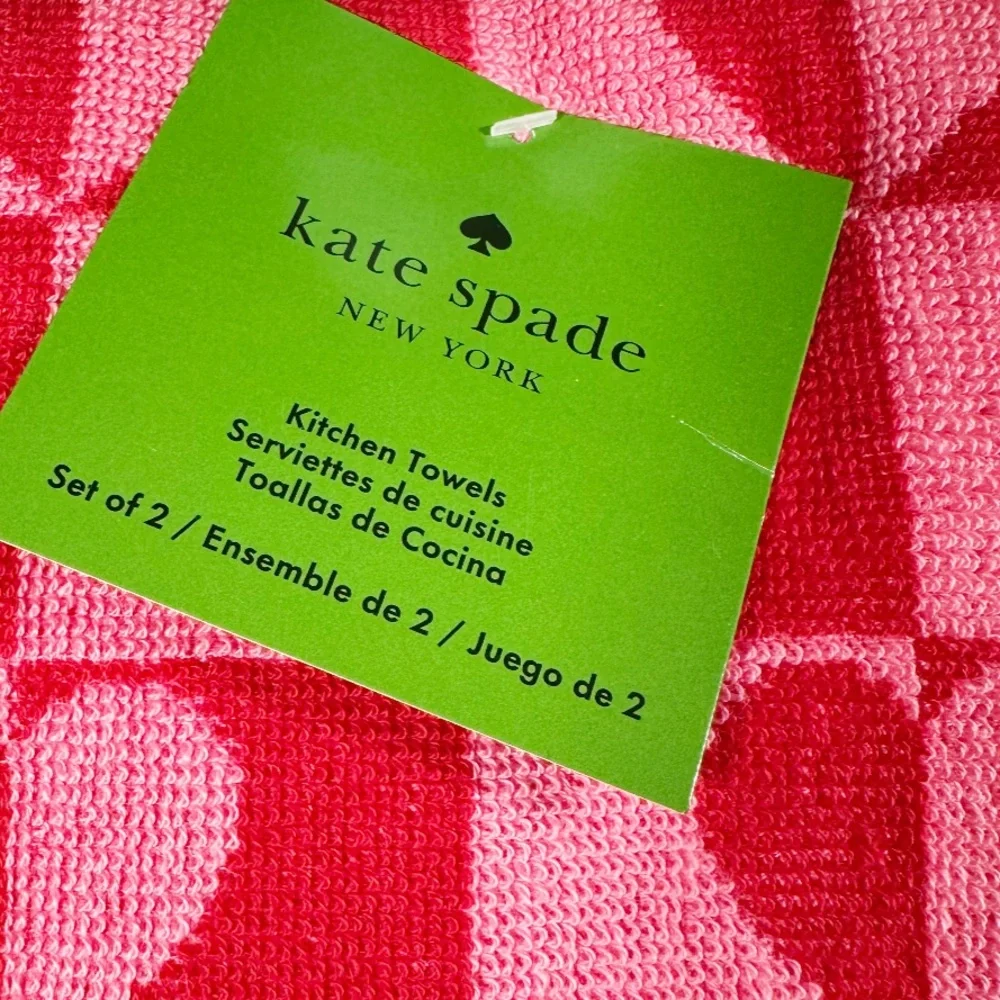NEW Kate Spade VALENTINE HEART Kitchen Towel Set/2
